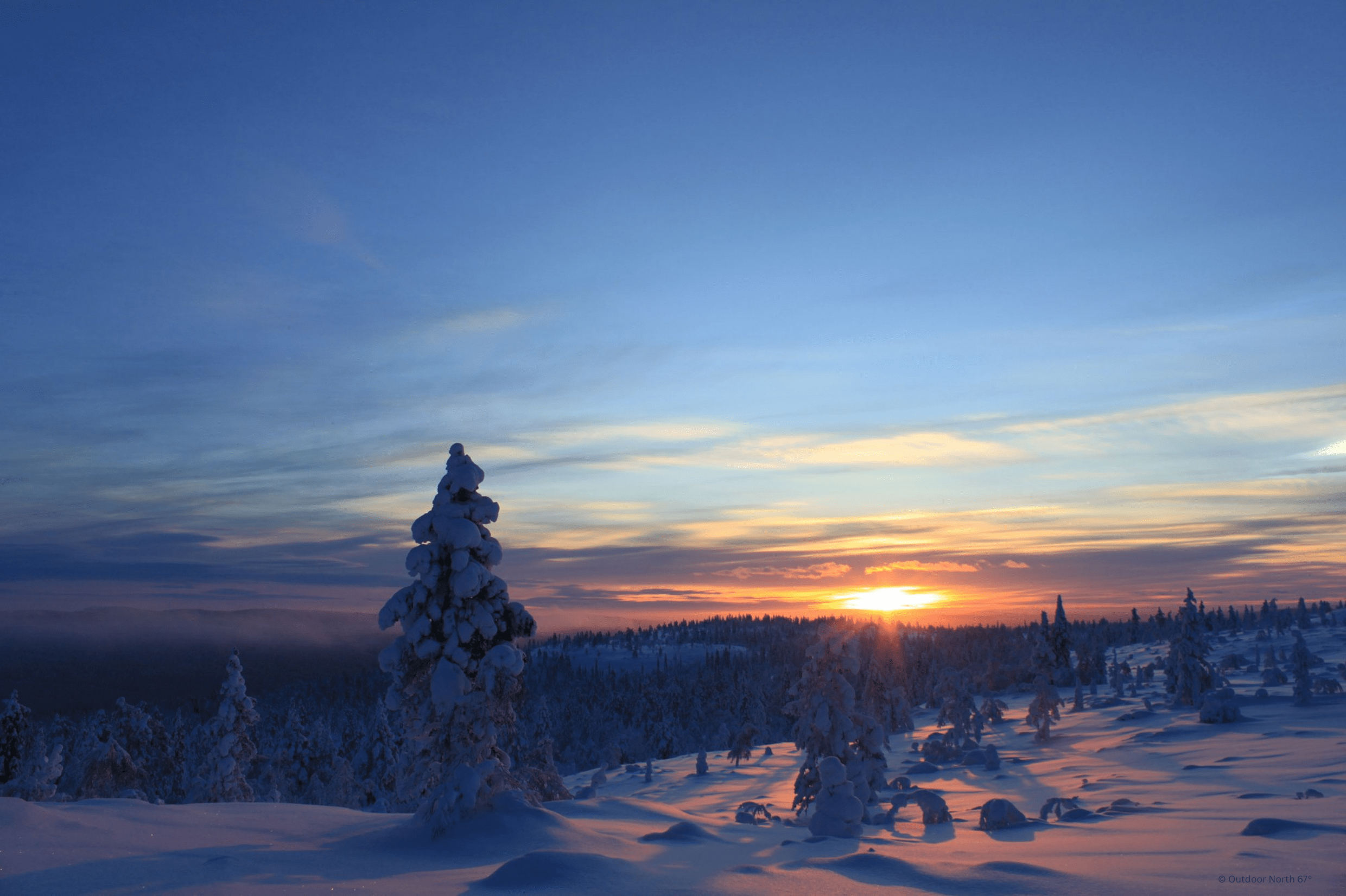 on67 Snowshoe Hike Mountain View in Kiruna Swedish Lapland